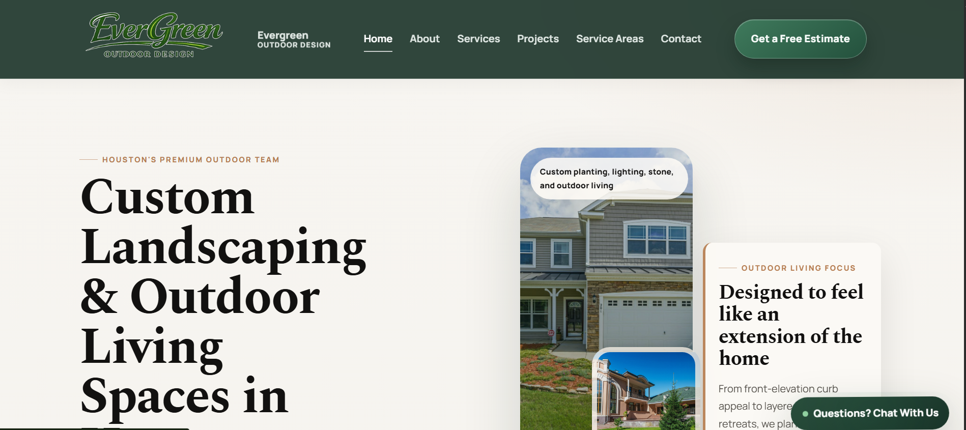 Landscaping website preview